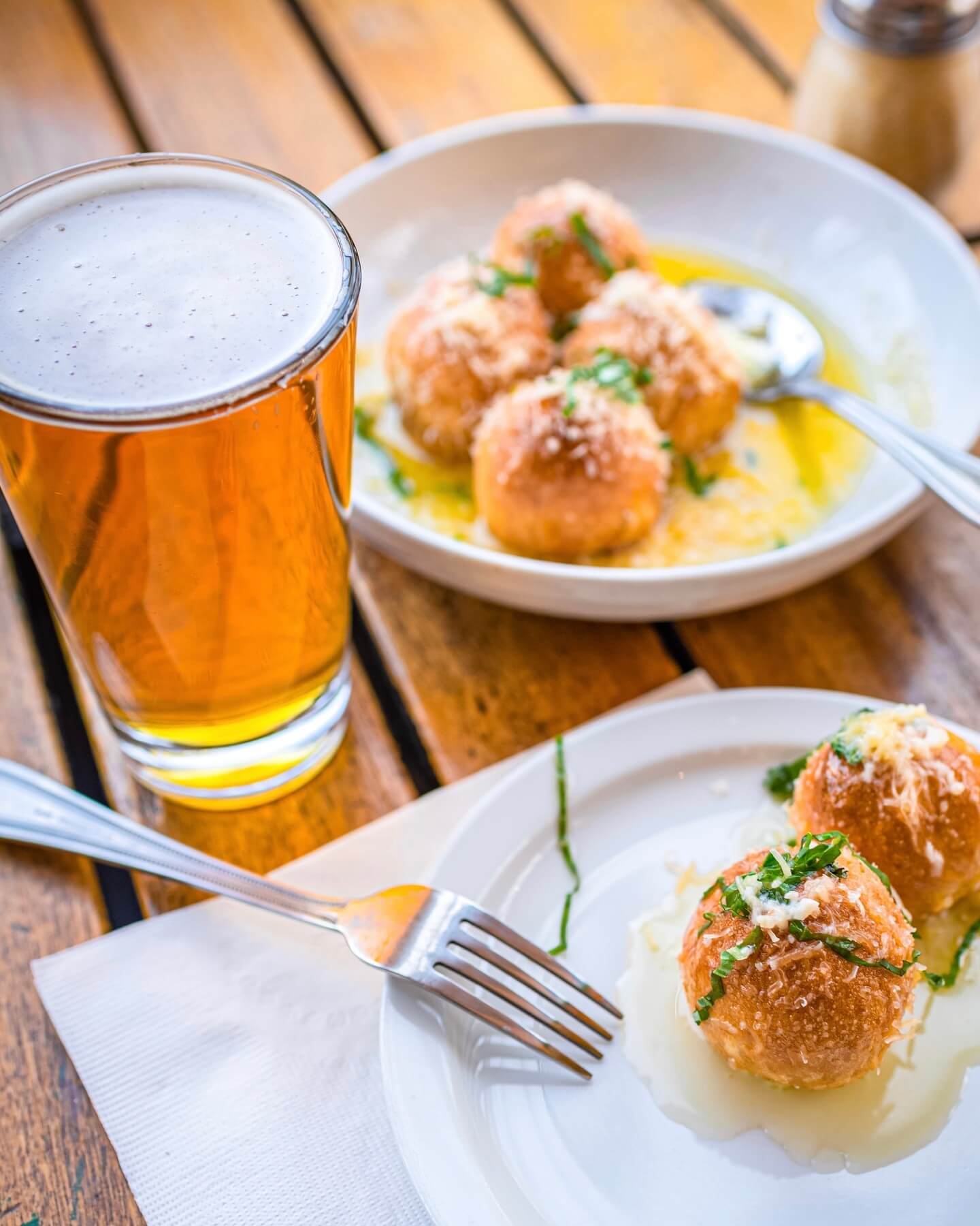 Space Dust IPA paired with Paesanos Bocce Balls.
